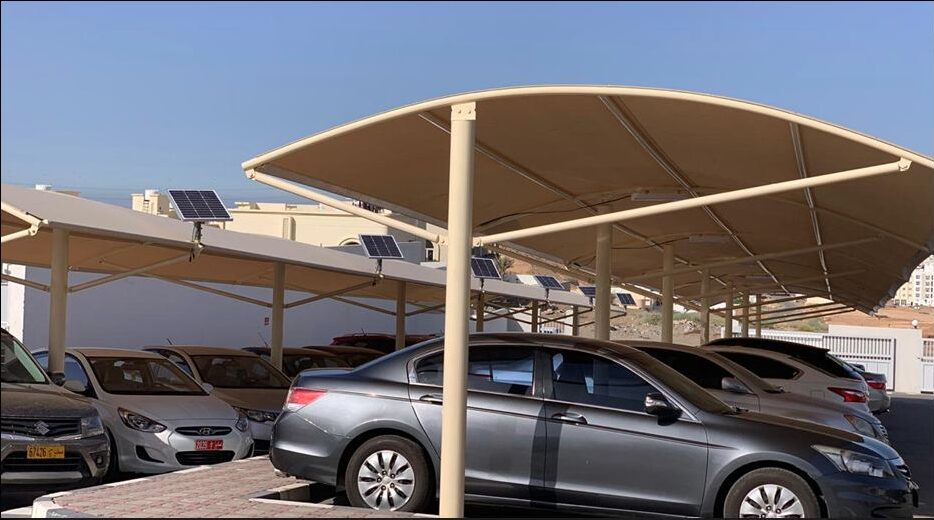 Hamad Falcon solar canopy lights