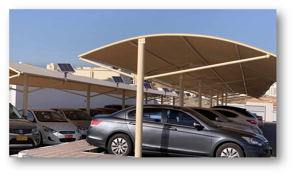 Hamad Falcon solar canopy lights